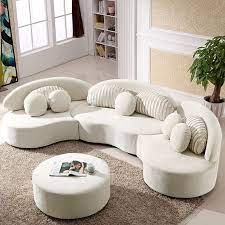 Find furniture & decor you love at hayneedle, where you can buy online while you explore our room designs and curated looks for tips, ideas & inspiration to help you along the way. Modern 7 Seat Modular Sofa Round Sectional Sofa Beige Velvet Upholstered Modular Sofa With Ottoman Pillows Sofas Loveseats Living Room Furniture Furniture