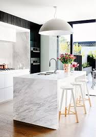 Islands add function and space to a room. 30 Waterfall Kitchen Countertops With Pros And Cons Shelterness