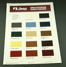 Buy Jeep 80 Jeep Models Exterior Paint Chart
