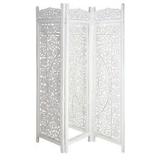 Paravent Blanc 3 Vantaux Et Miroir Deco Marocaine Interieur Bohemien Idee De Decoration