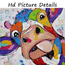 Colorful Cow Head Painting