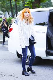 Korea Korean Kpop Idol Girl Band Group Red Velvet Seulgi S Airport Fashion Fall Jeans Shirt Outfit Style For Korean Fashion Airport Fashion Kpop Velvet Fashion