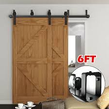 2ft 12ft Sliding Barn Wood Door Hardware Closet Kit Single Double Bypass Doors Ebay Sliding Doors Interior Interior Sliding Barn Doors Barn Doors Sliding