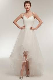 High Low V Neck Spaghetti Straps Simple Wedding Dresses Wedding Dresses High Low Short Wedding Dress Cocktail Dress Wedding