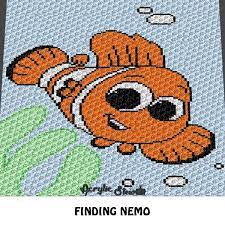I kept this design simple with only two basic crochet stitches. Finding Nemo Clownfish Underwater Seaweed Bubbles Pixar Cartoon Movie Character Crochet Graphgan Blanket Pattern Graphgan Pattern C2c Single Crochet Cross S Cross Stitch Crochet For Beginners Blanket Crochet Blanket Patterns