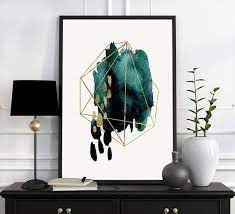 Maybe you would like to learn more about one of these? Abstract Watercolor Minimalistic Geometric Printable Art Modern Wall Decor Downloadable Dark Green Green Living Room Decor Green Room Decor Living Room Green