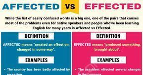 Affected Vs Effected Essential Differences Between Effected Vs Affected 7esl Easily Confused Words Learn English Words