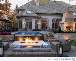Fire Water Combo In 15 Traditional Pools With Fire Pits Home Design Lover Backyard Seating Area Backyard Seating Dream Backyard