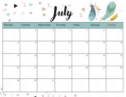 Calendar July July Planner Printable July 2019 Calendar Printable Calendar 2019 Monthly Calendar Printable Planner Calendar Printables Printable Calendar