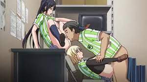 Threesome in store hentai