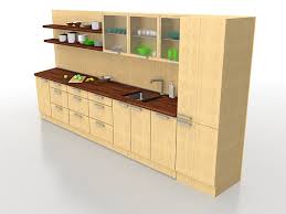 one wall kitchen cabinets 3d model cadnav
