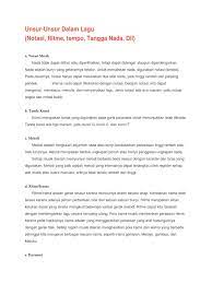 Nada adalah bunyi yang getarannya teratur. Unsur Unsur Dalam Lagu