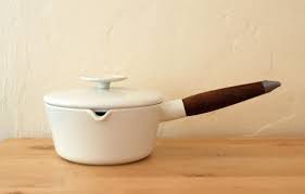 Copco Enamel Lidded Sauce Pan And Wooden Handle Enamel Cookware Wooden Handles Cookware Design