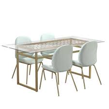 A round glass table top is perfect both as a protective top surface on an existing table or as the actual glass surface of a new table. Juliette Glass Top Dining Table Metal Gold Cosmoliving By Cosmopolitan Target