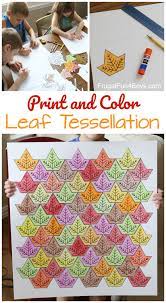 How to make a tessellation with an index card. Leaf Tessellation Collaborative Stem Art Project Frugal Fun For Boys And Girls