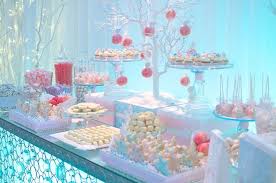 Pink Blue Winter Wonderland Dessert Table Guest Feature Celebrations At Home Sweet 16 Winter Sweet 16 Winter Wonderland Winter Dessert Table