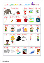 Opposites Words Chart Learning Prodigy