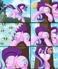 910179 - explicit, artist:pearlyiridescence, starlight glimmer, bee, pony,  unicorn, anus, bee fetish, bee sting, butt, buttstuck, clitoris, comic,  dock, exclamation point, female, glimmer glutes, literal butthurt, mare,  nudity, pain, plot, ponut, reddened