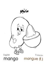 mango mangue مانجو رسومات خضروات وفاكهة للتلوين مع الأسماء عربي وانجليزى وفرنساوى in 2021 art color fictional characters