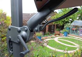A convenient hand crank opens and closes the umbrella, while a touch fastener keeps the umbrella's canopy and. 3m Cantilever Patio Parasol With Swivel Upf50 Uv Canopy