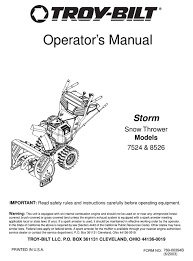 We did not find results for: Troy Bilt Storm 7524 Operator S Manual Pdf Download Manualslib