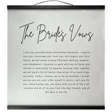 The Brides Vows Wedding Vows Magnetic Frame Wall Hanging Decor Wedding Gift Wedding Vows To Husband Best Wedding Vows Wedding Vows Examples