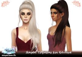 Shimydim Ts4 Tsminhsims Aria 78 Colors Including 30 Unnaturals Custom Thumbnail Mesh Isn T Inc Sims Hair Womens Hairstyles Sims 4 Mods Clothes