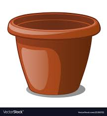 flower pot brown color isolated on a white background cartoon vector close up illustration download a free preview o flower pots clip art borders vector free
