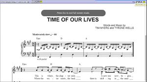 This is where the chapter ends and new one now begins time has come for letting go the hardest part is when you know. Time Of Our Lives By Tyrone Wells Piano Sheet Music Teaser Youtube