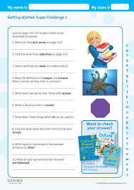 Download Your Free Oxford Junior Illustrated Dictionary Challenge Worksheet Dictionary Skills Middle School Dictionary
