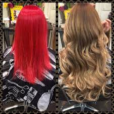 In the beginning, it was bright red and i loved it. Before And After Major Color Correction From Bright Red To Natural Caramel And Blonde Ombre Full Head Cinderel Hair Beauty I Tip Hair Extensions Blonde Ombre
