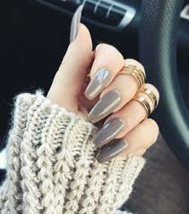 Of all the ways nail artists file and shape nails, coffin shaped nails, also known as ballerina nails acrylic coffin nails don't just provide more room for a creative design; Grey Coffin Nails Images On Favim Com