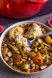 There's nothing like having a delicious bowl of stew at the end of a long day. Vegetarian Beef Stew With Easy Suet Dumplings Easy Cheesy Vegetarian