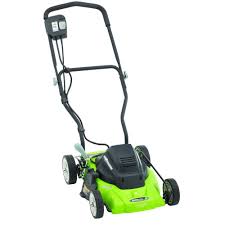 Earthwise 14 In 120 Volt Corded Electric Walk Behind Push Lawn Mower 50214 The Home Depot Lawn Mower Cordless Lawn Mower Electric Mower
