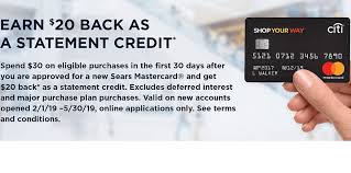 1x point on all other purchases 2; Citi Sears Card Spending Bonus 3 000 Citithankyou Points Bonus
