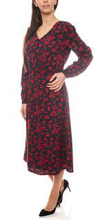 Dark blue floral maxi dress floral dress with a full skirt from the collection queen exclusive! Tom Tailor Autumn Dress Figure Flattering Women S Midi Dress With Floral Pattern Navy Pink
