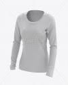 Download Womens Long Sleeve T Shirt Hq Mockup Half Side View In Apparel Mockups On Yellow Images Object Mockups