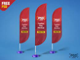 Download This Is A Feather Flag Mockup Free Psd Which You Can Use For Showcasing Your Outdoor Promotional Campaign On Even Mockup Free Psd Free Mockup Psd Template Free