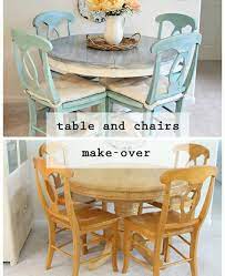 Table And Chairs Makeover Kitchen Table Makeover Refurbished Furniture Diy Furniture