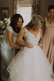 Hayley Paige Ballgown Wedding Dress Blonde Bride Half Up Hairstyle Inspiration Getting Ready Ball Gown Wedding Dress Wedding Dress Styles Ball Gowns Wedding