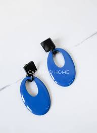 Bông tai xanh lam sang trọng, Hoa tai sừng cao cấp