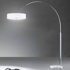 Innovative materialien und progressive formen bei leuchten von slamp. Schirm Bogen 2050mm Modern Stoff Weiss Chrom Textil Stand Bogenlampe Bogenleuchte Schirmlampe Schirmleuchte Standlampe Stand Lamp Lights Apartment Lounge