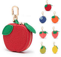 Reliable Factory Fruit Coin Purse Pu Leather Strawberry Lemon apple Wallet  Key Pendant Bag Accessories