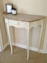 Cream French Country Shabby Chic Half Moon 1 Drawer Console Hall Dressing Table Entry Decor Shabby Chic Furniture Antique Side Table