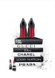 Chanel brand luxury french perfume in duty free store shelf. Stack Of Fashion Books With Red Shoes Wall Art Chanel Wall Art Fashion Wall Art Printables Book Perfume