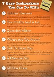 This online interactive icebreaker event. 7 Easy Icebreakers You Can Do With Post It Notes Poster Teaching Substitute Teaching School Activities