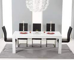Shop the most beautiful things on earth. Mark Harris Venice White High Gloss Extending Dining Table And 6 Malibu Black Chairs Cfs Furniture Uk