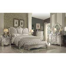 Acme versailles bedroom set in bone white. Acme Versailles Queen Bed Ivory Velvet Bone White 1set 3ctn On Sale Overstock 21692564