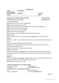 Reading Exam Quiz Worksheet Jobs Medical Vocabulary Reading Techniques Skimming Scanni This Or That Questions Exam Evaluating Algebraic Expressions