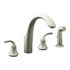 The water filter purifier faucet is designed in european style and brushed nickel finish is the common choice among buyers.this is a very cheap. Kohler Forte 2 Handle Standard Kitchen Faucet In Vibrant Brushed Nickel K 10445 Bn The Home Depot